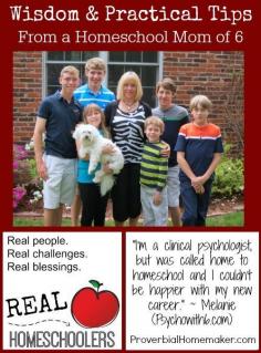 
                    
                        Wisdom and Practical Tips from a Homeschool Mom of 6 - An interview with Dr. Melanie Wilson of Psychowith6.com. At ProverbialHomemak...
                    
                
