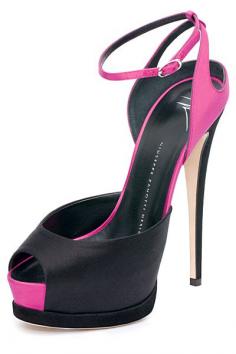 Agatha O | Zanotti heels @}-,-;--- #heels #highheel #pink #black #shoes