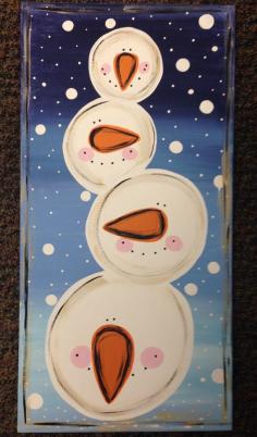 
                    
                        Snowman heads painting by craftsbydaniellelee on Etsy
                    
                