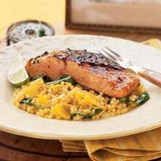 Ponzu Grilled Salmon with Golden Beet Couscous Recipe | MyRecipes.com Mobile