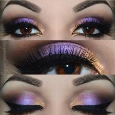 Gold and purple eyeshadow