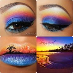 Tropical sunset makeup art