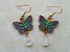 
                    
                        Butterfly Earrings, Hand Painted w/ Moonstone, by RenesJewelryArt. Click here to visit my Etsy shop: www.etsy.com/...
                    
                
