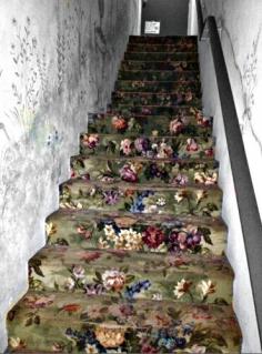 Vintage path.--- painting stairs like this would look awesome