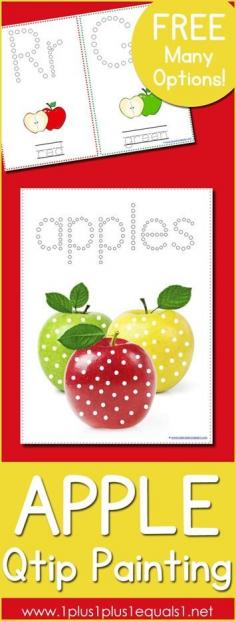 
                    
                        Apple Q tip Painting Printables ~ LOADS of options and FREE!
                    
                