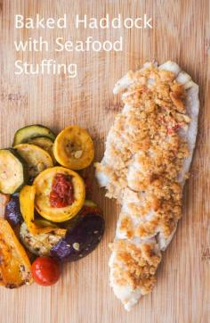 
                    
                        Healthier Baked Haddock with Seafood Stuffing
                    
                