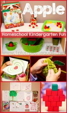 
                    
                        Apple Theme Homeschool Kindergarten Fun from {1plus1plus1} Carisa
                    
                