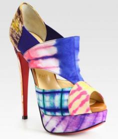 Christian Louboutin Pitou Multicolored Tie Dyed Platform Sandals