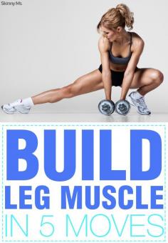 Excellent guide to building leg muscles in only five moves. Pin now to perform this workout twice a week. #legday