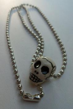
                        
                            Ceramic Skull! Silver Plated Beaded Chain! Smiling Skull With Teeth! Perfect For Skull Lovers & Steampunkers! Great For Goth Lovers On Sale! by OldLadyWhite on Etsy
                        
                    