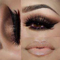 Makeup for brown eyes: Smokey eyes and nude lips