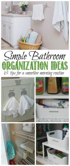 
                        
                            Great bathroom organization ideas and tips for creating a smoother morning routine!
                        
                    