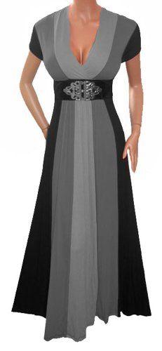 Love this! Funfash NEW Funfash Slimming Black Gray Long Maxi Cocktail Dress Plus Size Made in USA REVIEW