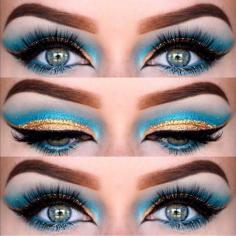 Love this Blue and Gold Eye #Makeup