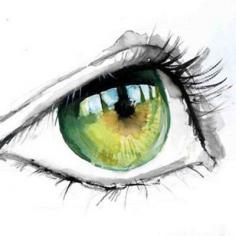water color eye images | Green Eye in Watercolour by *De1in .