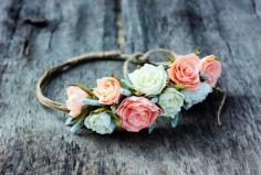 
                    
                        Handmade wedding headband Bridal floral by JewelryThreeSnails
                    
                