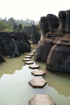 This is a zen pathway. I could be very jittery and un-zen-like trying to navigate those stepping stones on a windy day!