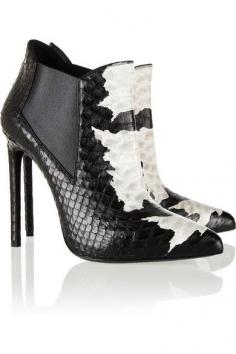 Saint Laurent Paris Twotone Python Ankle Boots www.findiforweddings.com {ON SALE } designer shoes
