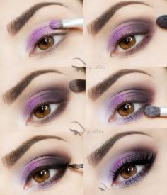 Purple eyeshadow tutorial, for brown eyes.