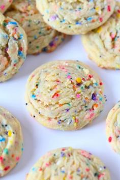 
                    
                        These SUPER SOFT Sprinkle Pudding cookies are so so easy and loaded with vanilla flavor!
                    
                