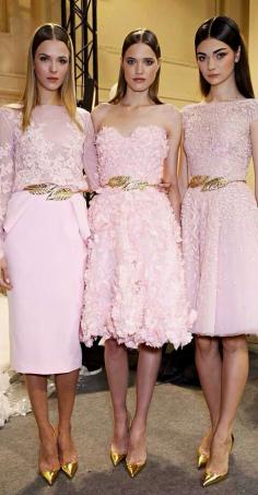 Blush Pink dresses | Backstage at Zuhair Murad Haute Couture Spring 2014