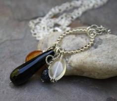 
                        
                            Black Agate and Quartz Necklace Opera Length by ChristineC on Etsy
                        
                    