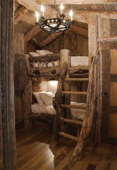 Log cabin bunk beds ~indoor treehouse!