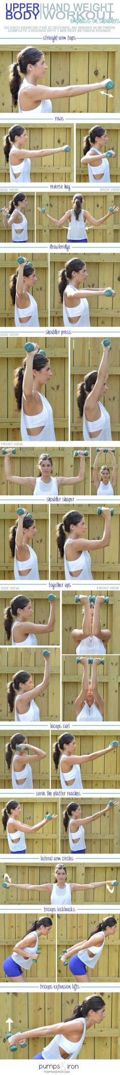 Upper-Body Hand Weight Workout (emphasis on shoulders) #Workout #BeFit #Exercise