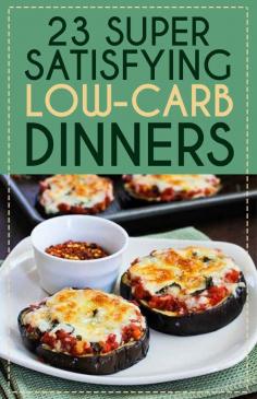 low carb dinners.  This is THEE best list of low carb recipes I have seen yet. Everything looks meaty, filling, savory, and not too veggie focused or exotic.
