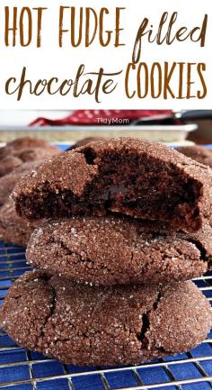 
                    
                        These soft Hot Fudge Filled Chocolate Cookies are such a fun cookie! A surprise of gooey hot fudge is waiting on the inside…and just might be my new favorite cookie! Click the photo to get the recipe.
                    
                