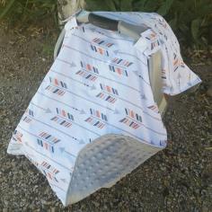 
                    
                        Baby Boy Car Seat Canopy White Arrows by KadydidDesigns on Etsy
                    
                