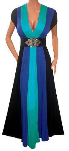 FUNFASH - Blue Black Long Maxi Dress