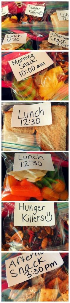 Great idea to label snacks. Food prep is a key step to health eating!   healthy snack ideas by selinsporch