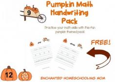 FREE Pumpkin Math Handwriting Pack