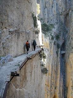 El Camino del Rey (King's pathway), Málaga, Spain. Walking close to the edge of the subway platform makes me nervous. I would never try this path.