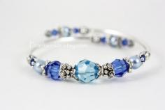 
                        
                            Blue Swarovski Crystals Wrap Bracelet Christmas gift by PearlTwinkle
                        
                    