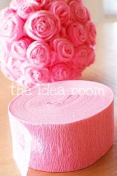 Tissue paper rose balls, what a great idea :)  So easy (when you know how), be nice on a wrapped present :)