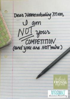Dear Homeschooling Mom, let's not play the comparison game. But what if we looked to each other for inspiration instead of comparison? :: SoYouCallYourselfaHomeschooler.com