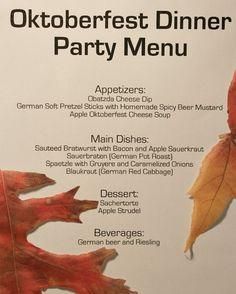 
                    
                        Oktoberfest Menu. All recipes and more can be found at Recipe Girl blog or her Pinterest Board
                    
                