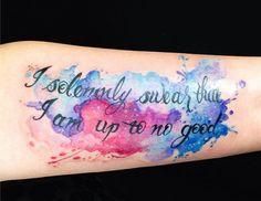 
                        
                            55+ Examples of Watercolor Tattoo. I love this, but with P&#39;s handwriting that would read &#34;today, tomorrow, always&#34;
                        
                    