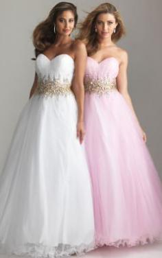 Tulle Strapless Floor-length Prom Dresses uk online