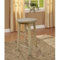 Round counter-height stool Made from solid rubberwood Traditional backless design Natural finish Seat height: 24 inches Dimensions: 12W x 12D x 24H inches. About Linon Home DecorLinon Home Decor Products has established a reputation in the market for providing the best trend-right products at the right price, while offering excellent quality, style and functional furnishings to every room in the home. Linon offers a broad selection of furnishings for today's discriminating and demanding retail environments. They offer outstanding values for every room; a total commitment of quality, service and value that is unsurpassed in their industry. WarrantyLimited manufacturer's warranty against defects in material and workmanship. Please note: This item is not intended for commercial use. Warranty applies to residential use only. Care/MaintenanceThe beauty of furniture care is that it helps to protect your investment. Fine furniture is an important purchase. Proper care will help maintain your furniture's finish and ensure that it looks great year after year. Caring for furniture is easy. Following a few simple guidelines will help extend the life of your furniture. Always dust with a polish-moistened cloth. Polish cushions the cloth, eliminating the scratching that occurs with dry dusting. Dust will scratch the furniture surface if not removed properly. Use a soft, clean cloth that won't scratch the surface. Avoid coarse or scratchy materials or fabrics. Never use soap and water on furniture. Water can penetrate the finish and raise the grain on wood, causing damage. Many common problems in furniture care are caused by the elements. If you are aware of these troublemakers, the resulting damage can easily be avoided. Sunlight's ultraviolet rays can damage wood finishes. Arrange furniture out of direct sunlight; use sun-screening drapes during intense sunlight hours; and rotate furniture in place and in room arrangements. Liquid spills will damage furniture if not removed promptly. Use coasters under beverage glasses and saucers under cups and flowerpots. If a spill occurs, immediately blot it gently without rubbing the surface. Heat creates a chemical change in the furniture finish, which can result in a white spot. Use protective pads under hot dishes, utensils, or cooking appliances. High humidity causes wood to swell. Low humidity causes wood to lose moisture and shrink. Extreme changes cause warping, splitting, and cracking. Try to keep humidity as constant as possible. A quality polish enhances the natural beauty of wood by complementing the luster and enriching the grain. It protects the finish because it serves as a temporary barrier to spilled liquids. The cleaning ingredients in polish effectively remove smudges, dust, and soil when properly applied. Be sure to use the same type of polish consistently. Your furniture will appear cloudy or streaky if oil-based and wax-based polishes are interchanged. Always use a fine furniture polish when dusting. Never dry dust, as it could cause microscopic scratches on your furniture surface. Remember to change dusting cloths frequently, since a dirty cloth may scratch your furniture's surface. Spray your furniture surface evenly, but not too generously. Wipe in a circular motion with a soft, clean cloth to clean and loosen the old polish. Then, buff until completely dry for a beautiful shine and a smudge-resistant finish. For wood trim, spray polish on the cloth first, and then dust.