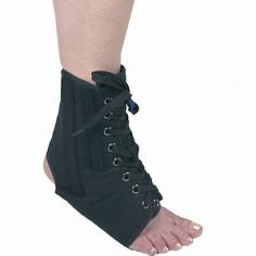 Maxar Canvas Ankle Brace (NAN-115) is made with heavy canvas material and soft flannel lining for comfort and longer usage. Four anatomically shaped aluminum stays ensure better support and help stabilize the ankle. Lace-up design maximizes support of the ankle joint and ensures better lateral fit. The tongue and side panels are lined for extra comfort. Lightweight and breathable fits easily in most shoes. Fits right or left ankle. Size: S. Colors: Black. Highly recommended by Doctors for: Greater stabilization of the ankle joint. Rehabilitation after cast removal or following ankle surgery. Support following a moderate strain or sprain. Prevention during sports or highly strenuous physical activities.