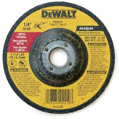 Dewalt, Dw4514b5-4, Grinding Wheels, Material Removal Accessories, 4-1/2 Inch, Yellow 4-1/2" X 1/4" X 7/8" General Purpose Metal Grinding Wheel (Package Of 4) The Dewalt 4-1/2" X 1/4" X 7/8" General Purpose Metal Grinding Wheel Is An Extremely Durable And Useful Attachment. Use This To Increase Your Efficiency And Decrease Your Work Time. Superior Build Quality Means You Will Be Using This Bit For Years With Minimal Wear And Tear. A Must Have For Any Professional Or Do-It-Yourselfer. Features: High Performance Aluminum Oxide Grain For Long Life And High Material Removal - High Grain Concentration For Aggressive Grinding Action And Smoother Running Wheels - Proprietary Material Mix Ensures Durable Long Life Wheels - 3 Full Sheets Of Fiberglass For Durability And Safety - Specifications: Diameter: 4-1/2" - Edge Thickness: 1/4" - Arbor Size: 7/8" - Grit: A24r - Application: Metal Grinding - Max Rpm: 13300 - Pack Quantity: 4 - Dewalt Is Firmly Committed To Being The Best In The Business, And This Commitment To Being Number One Extends To Everything They Do, From Product Design And Engineering To Manufacturing And Service.