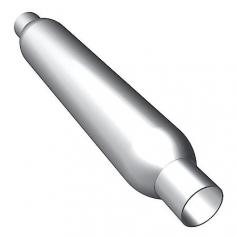 Muffler Glass Pack Muffler Glass Pack Muffler; 3.5 in. Round; 2 in. In/Out; Body L-18 in.; Overall L-22 in.; Center/Center; Core Size-2 in.; FEATURES: Aluminized Body Straight Through Perforated Core Provides Internal Longevity Provides The Classic MagnaFlow Sound Limited Warranty MagnaFlow Performance Exhaust got its start as a natural extension of Car Sound Exhaust Systems, Inc, our parent company, that specializes in superior catalytic converter technology. Car Sound Exhaust Systems, Inc. has spent 25 years earning a reputation as a market leader around the world. Today, we at Car Sound/MagnaFlow are extremely proud of this and stake our 25 years of experience and reputation on each and every one of our products. Each new product we develop is personally evaluated by me and tested by our team of designers and engineers, then field tested to ensure that these products meet our stringent quality and performance standards. On May 18, 2000 Car Sound/MagnaFlow Performance Exhaust was awarded the ISO-9001 certificate. ISO-9001 is an international quality standard created by the International Organization for Standardization to define quality management and manufacturing systems. It has 20 specific design, material, and process requirements that help MagnaFlow/Car Sound ensure customer satisfaction with our products and services. ISO-9001 certified companies are re-audited every six months to ensure that quality standards are maintained. Together, we stand united in our passion to deliver the best performing, most durable and capable exhaust components in the world. As we go forward, you'll slowly start to witness a change as we segue fully into the MagnaFlow Performance Exhaust brand identity, a name that has achieved global recognition. This change will simply help people from both sides of our business understand that high quality and high performance is part of our mantra and. it's in our name.
