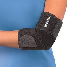 This adjustable comfortable neoprene elbow support allows a full range of motion while providing support for weak or injured elbows. FEATURES: Adjustable support provides even compression and maintains full range of movement for weak or injured elbows. Adjustable straps ensure a proper fit with minimal bunching and slippage. The soft neoprene blend retains body heat for soothing warmth to help relieve pain and keep your elbow flexible. Sizing Fits elbow circumference up to 18" / 45cm.