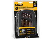 29 Piece Cobalt Pilot Point Drill Bit with Set Up to 1/2 The DeWalt 29 piece cobalt pilot point drill bit with set up to 1/2 is an extremely durable and useful attachment. Use this to increase your drilling efficiency and decrease your work time. Superior build quality means you will be using this bit for years with minimal wear and tear. A must have for any professional or do-it-yourselfer. Features: Maximum speed and life in stainless steel and other hard metals Pilot Point Tip starts on contact for clean, accurate holes and reduces lock-up on breakthrough Industrial strength cobalt for optimum life and durability in metal Specifications: AC/DC Capability: 29 piece DEWALT is firmly committed to being the best in the business, and this commitment to being number one extends to everything they do, from product design and engineering to manufacturing and service.