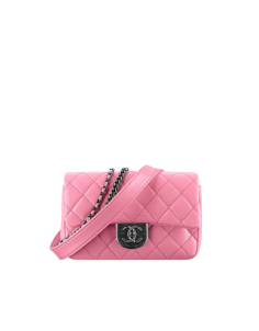 Small flap bag, shiny goatskin-pink - CHANEL