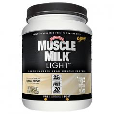 After CytoSport made Muscle Milk we realized there was a need for a similar great tasting product that had less fat and fewer calories. With that in mind we developed Muscle Milk Light. Muscle Milk Light. Same great performance and taste but with 50% less fat and 33% fewer calories than Genuine Muscle Milk. Muscle Milk Light is designed for individuals who want to consume high quality protein with fewer calories. Precision Protein BlendMuscle Milk Light contains a unique blend of proteins designed to provide essential nutrients to aid exercise recovery and muscle growth. Slower Digesting Micellar Casein: From milk protein isolate, calcium sodium caseinate and micellar casein Rapid Releasing Whey: From milk protein isolate and whey protein isolate, concentrate and hydrolysate Amino Acids: The building blocks of muscle tissue, from complete proteins, amino acids and peptides Choose the Right Kind of Fat! The lean Lipids used in Muscle Milk Light are a blend of sunflower oil, medium chain triglycerides (MCTs) and canola oil Saturated Fat: More than 2/3 from MCTs which are more rapidly burned for energy and are less likely to be stored as body fat than typical fats Monounsaturated Fat: From sunflower and canola oils Polyunsaturated Fat: From canola and sunflower oils Choose Carbohydrates WiselyMuscle Milk Light's Carbohydrate Mixture Includes 6 Grams of Carbohydrates Complex Carbohydrates: Long chains of energy supplying glucose Fructose: Can be used by the body to make glycogen, the body's quickly available energy bank This blend of proteins, carbohydrates and fat makes Muscle Milk Light the right choice for those wanting the benefits and great taste of Muscle Milk with less fat and fewer calories. Since we founded CytoSport in 1998, we've been dedicated to working with sports scientists, coaches and trainers to redefine protein enhanced products for serious athletes and active lifestyle individuals - supporting performance when it.