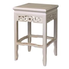Elegant and linear, the pearl chinese inspired side table is sure to match numerous decor styles. Inspired by the carefully angled lines of Asian architecture, this piece is built from solid wood and durable lacquer finish. Keep it in your hallway, li.